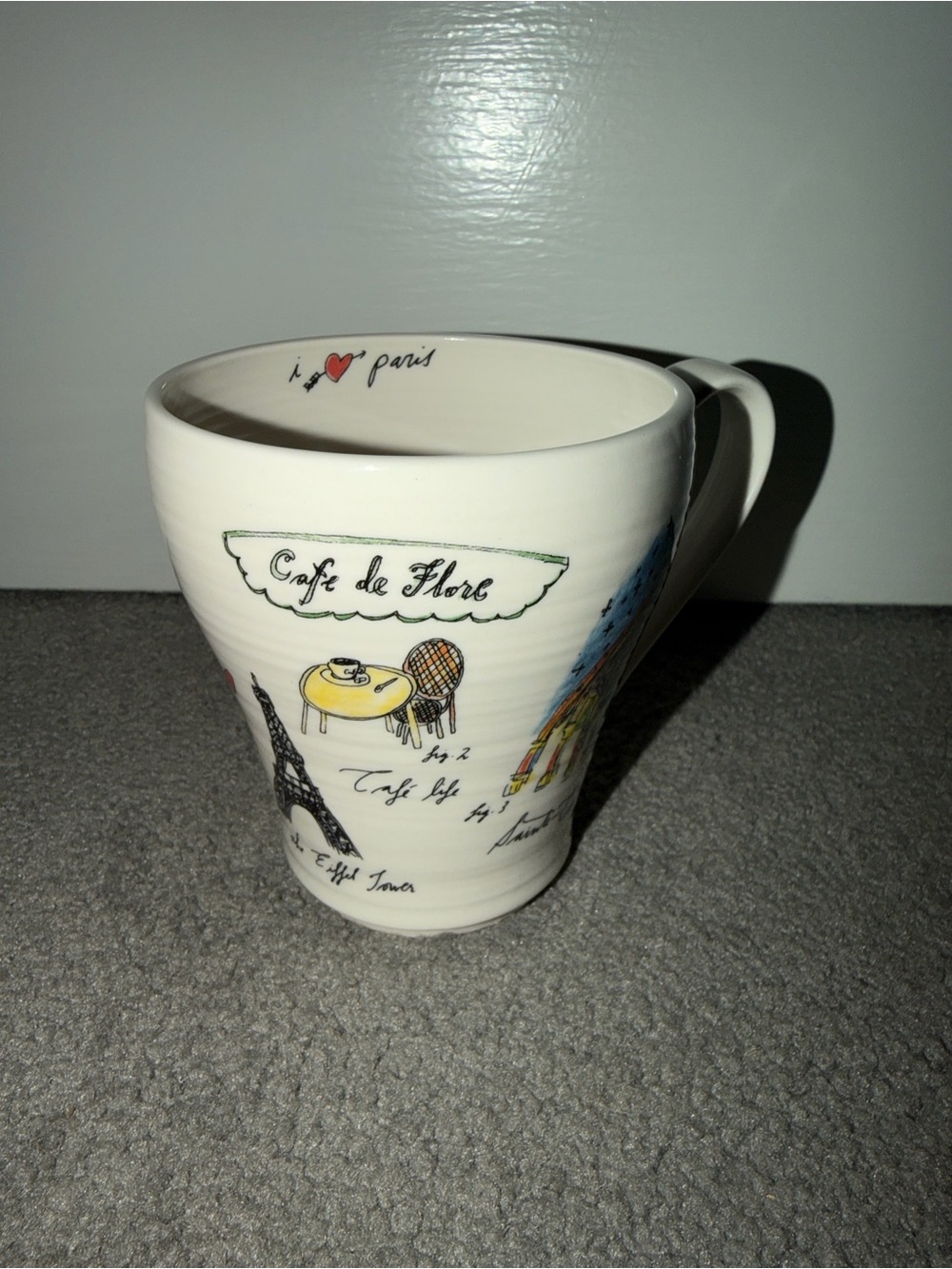 Anthropologie Linea Carta “I Love Paris” coffee mug
